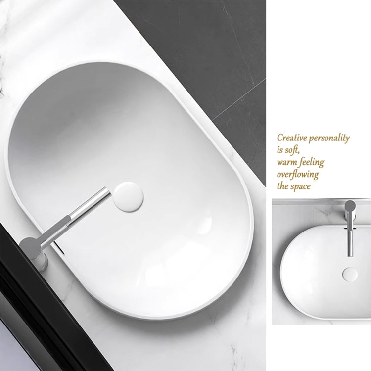 Oval Curved Modern Ceramic Bathroom Basin