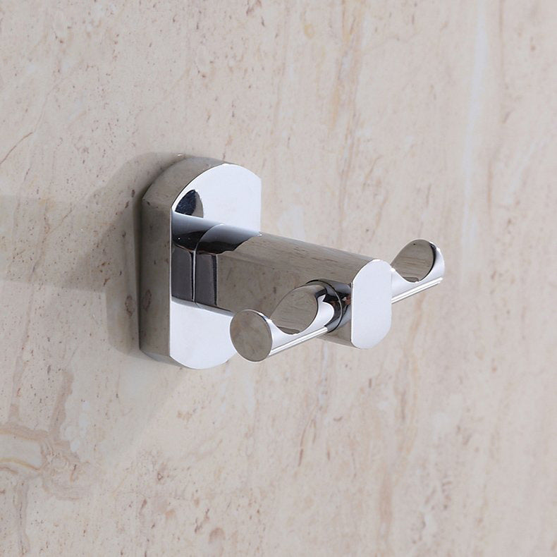 Multipurpose Chrome Robe Hook Double sided square wall