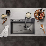Rainfall Kitchen Sink Combo Dark Grey 1521G