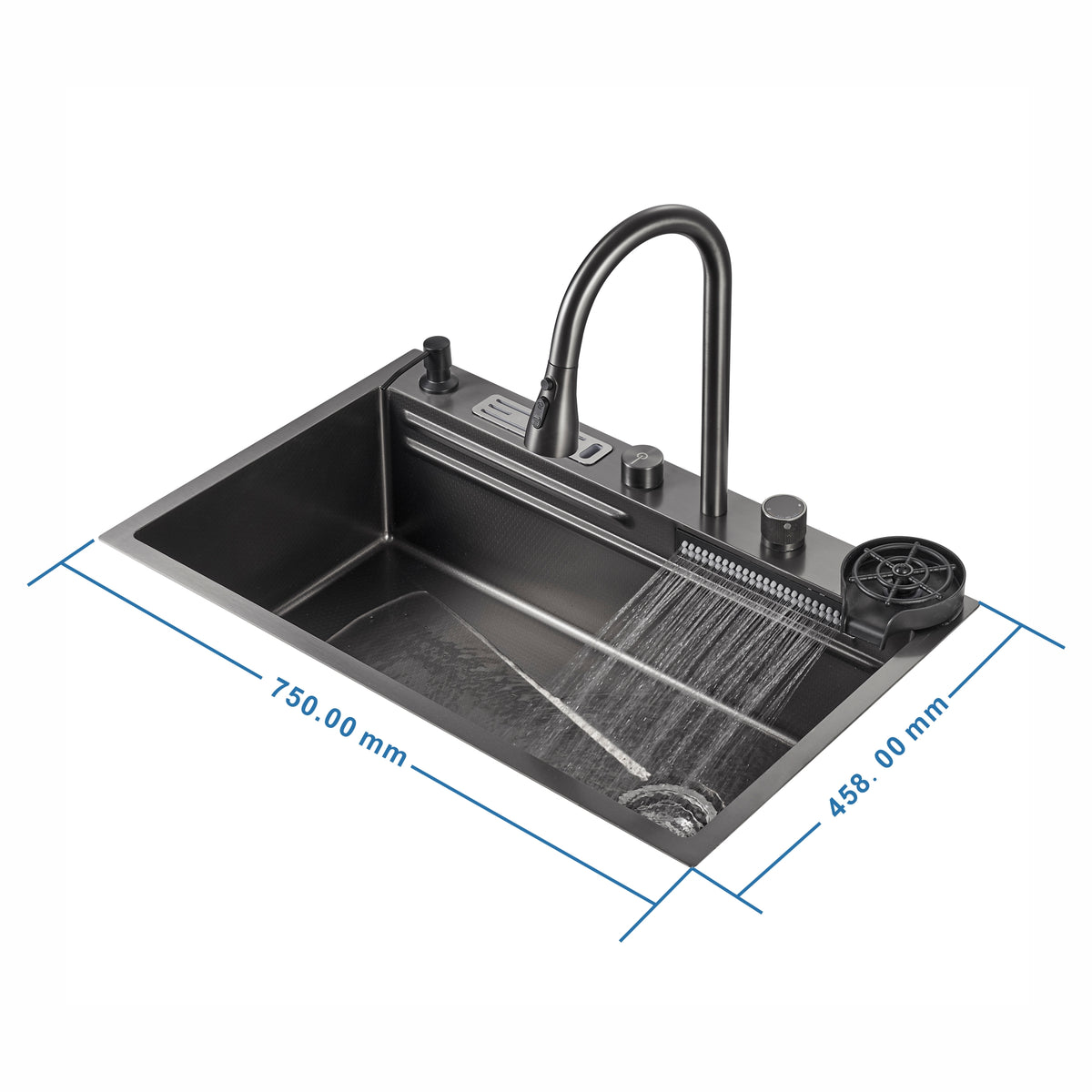 Rainfall Kitchen Sink Combo Dark Grey 1521G