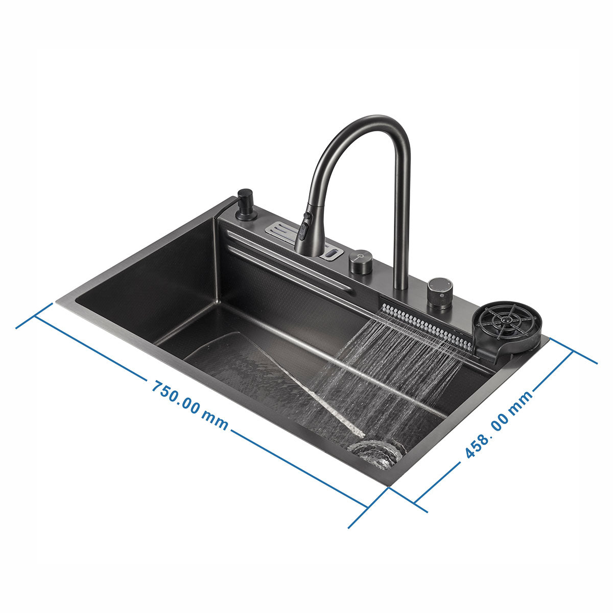 Rainfall Kitchen Mixer/sink Combo Dark Grey 1521G