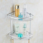 Modern Chrome Double Triangle Accessory Basket