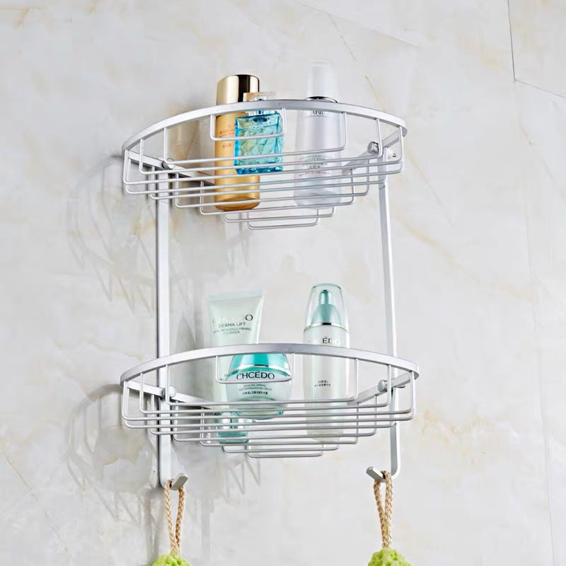 Double Tier Bathroom Shower Corner Caddy Shelf