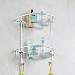 Double Tier Bathroom Shower Corner Caddy Shelf