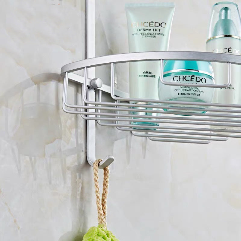 Modern Chrome Double Triangle Accessory Basket