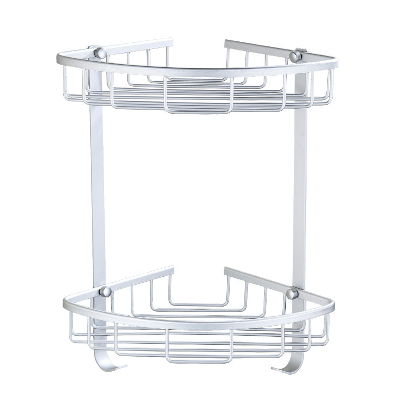 Modern Chrome Double Triangle Accessory Basket