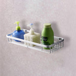Large Square Chrome Modern Single Accessory Basket
