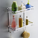 Large Double Basket Square Chrome Modern Single Accessory Basket