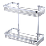 Large Double Basket Square Chrome Modern Single Accessory Basket