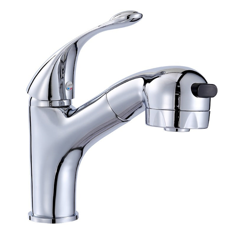 Modern Chrome Teardop Handle With Removable spray Handle Basin Tap