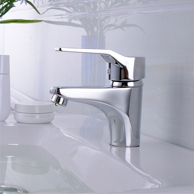 Chrome Modern Square Short Design Basin Tap