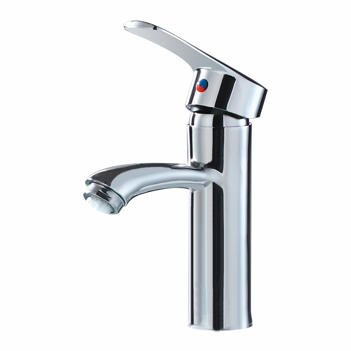 chrome curved short Basin Tap