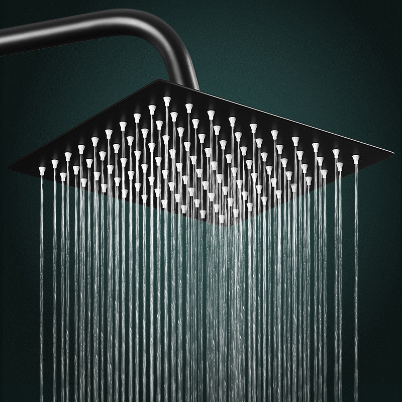 Modern Square Matte Black Rainfall Shower Head