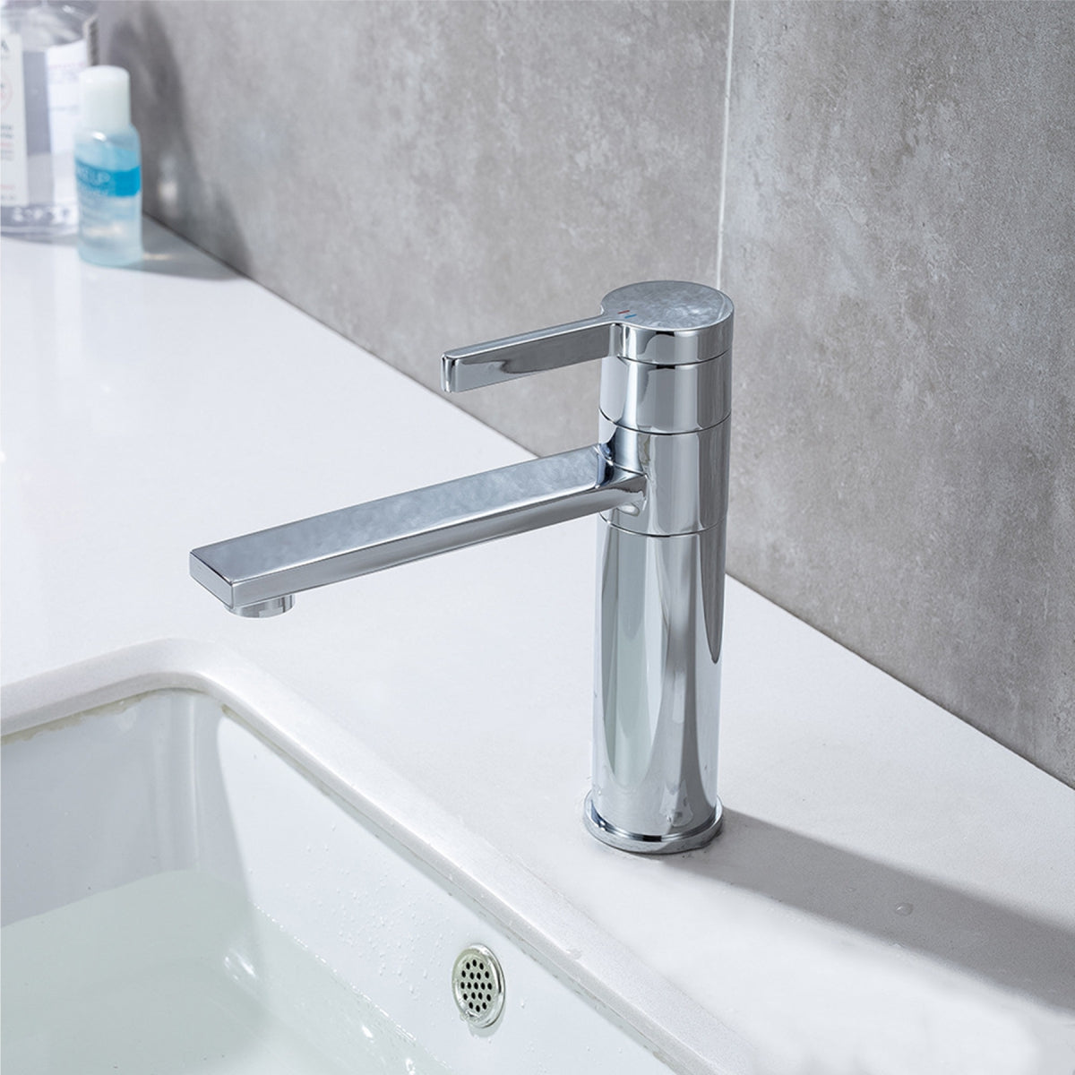 Chrome Basin Tap Square Modern Medium Length