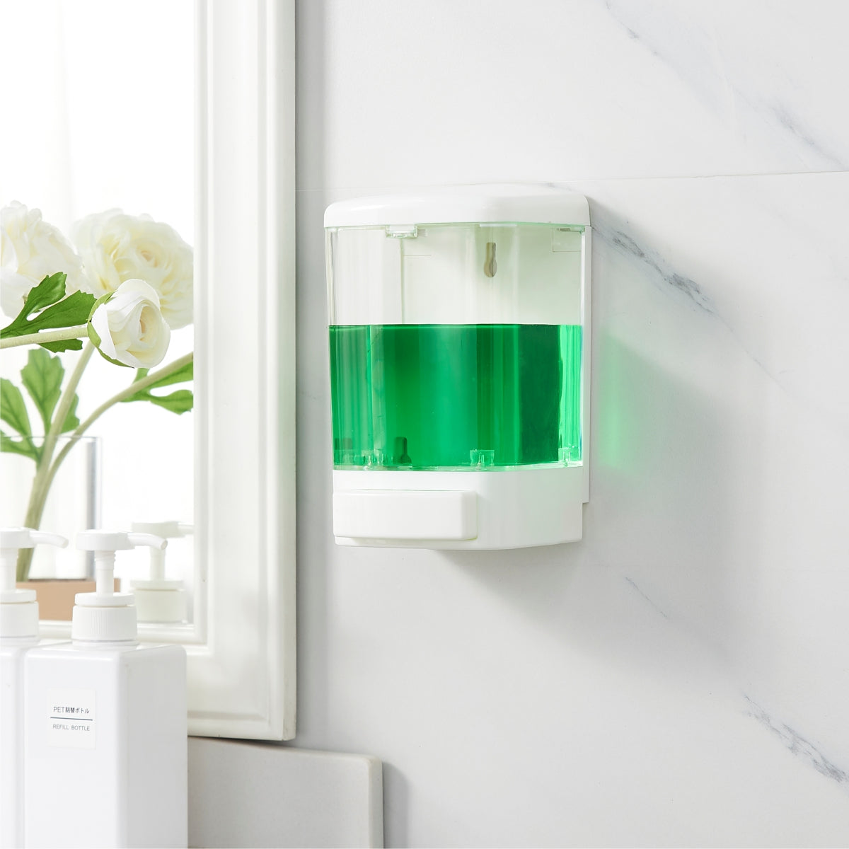 White Modern See through Minimalist Soap Dispenser