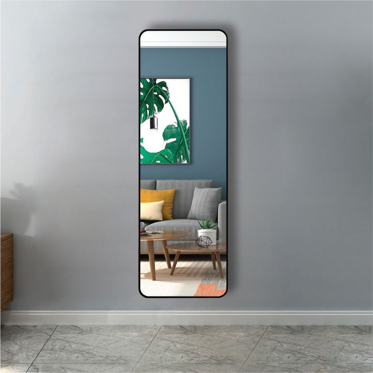 Free-Standing or Wall-Mount Mirror 966SB Black