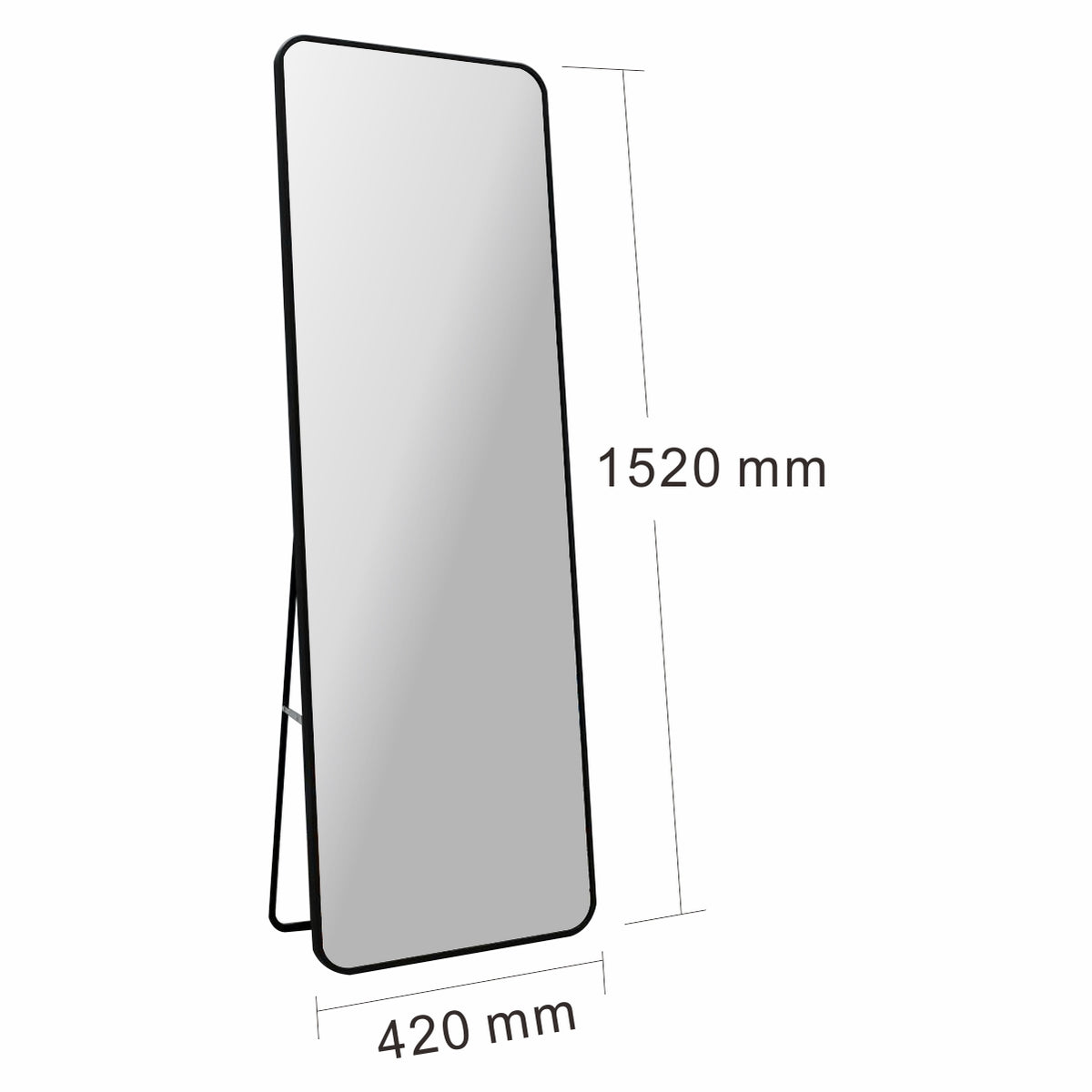 Free-Standing or Wall-Mount Mirror 966SB Black