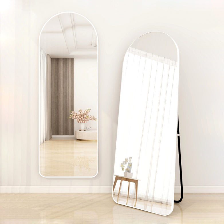 IFEEL Freestanding or Wall Mounted Arch Mirror White Aluminum Alloy Frame