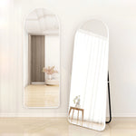 IFEEL Freestanding or Wall Mounted Arch Mirror White Aluminum Alloy Frame