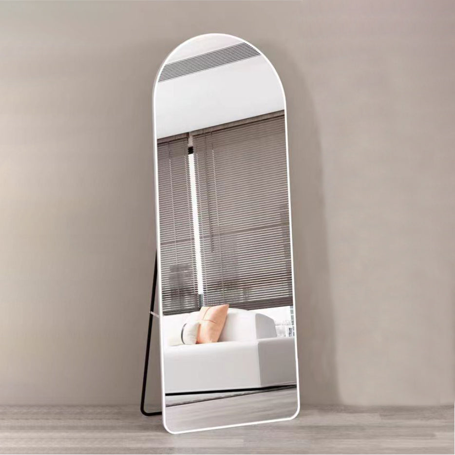 IFEEL Freestanding or Wall Mounted Arch Mirror White Aluminum Alloy Frame