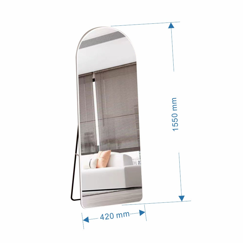 IFEEL Freestanding or Wall Mounted Arch Mirror White Aluminum Alloy Frame