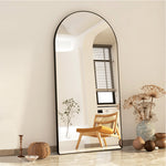 Freestanding or wall mounted arch mirror 967AB Black