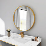 Modern Round Wall Mirror Aluminium Frame 969RG - 60cm Gold