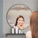 Modern Round Wall Mirror Aluminium Frame 969RB - 60cm Black