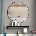 Modern Round Wall Mirror Aluminium Frame 969RB - 60cm Black