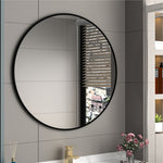 Modern Round Wall Mirror Aluminium Frame 969RB - 60cm Black