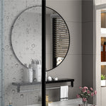 Modern Round Wall Mirror Aluminium Frame 969RB - 60cm Black