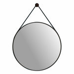Black frame round wall hanging strap mirror 60cm decorative mirror 969RB-A