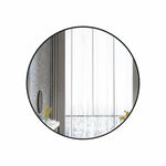 Modern Round Wall Mirror Aluminium Frame 969RB - 60cm Black