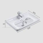 White Ceramic Moulded Classic Bathroom Basin Medium