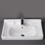 White Ceramic Moulded Classic Bathroom Basin Medium