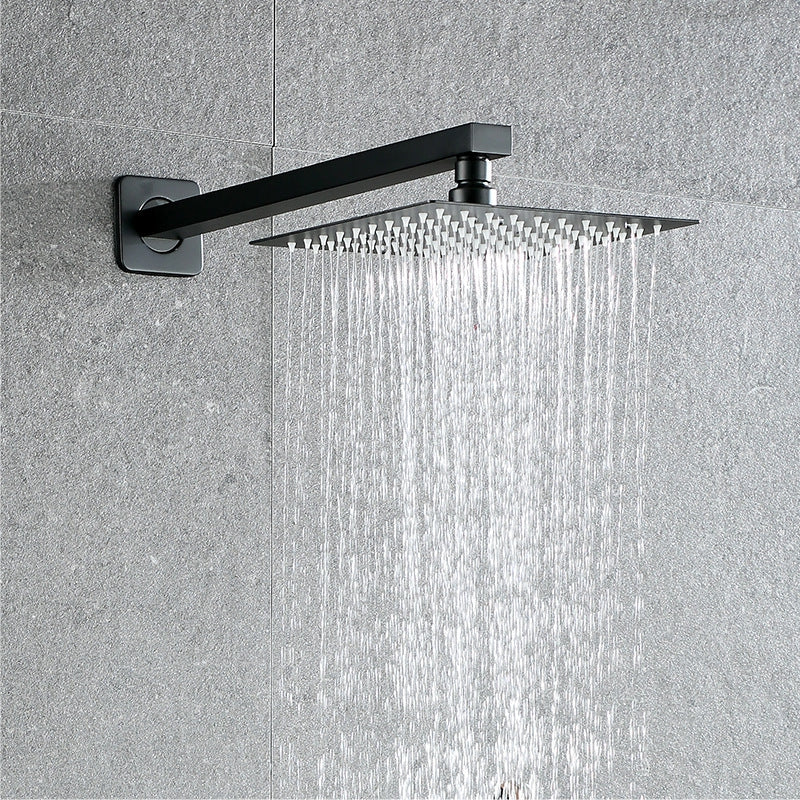 Black Black 40CM Rectangular Shower Arm & 20CM Square Shower Head Set