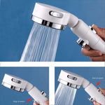 White+chrome 3-Function Setting Hand Shower