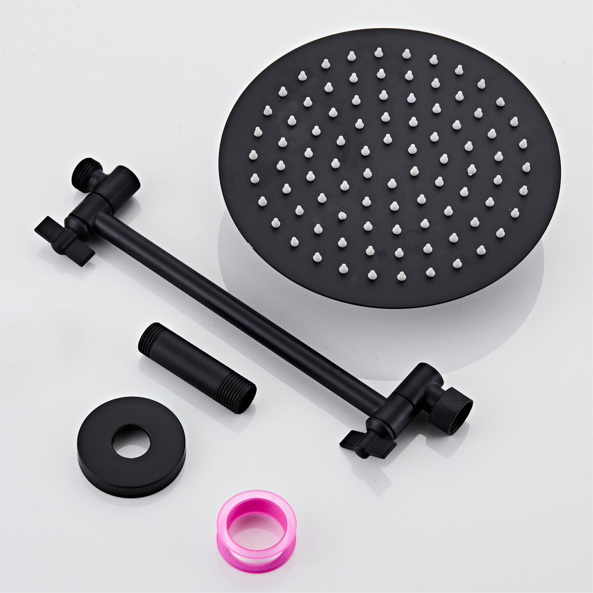 Angle adjustable showerhead kit 8"R Black A8RB