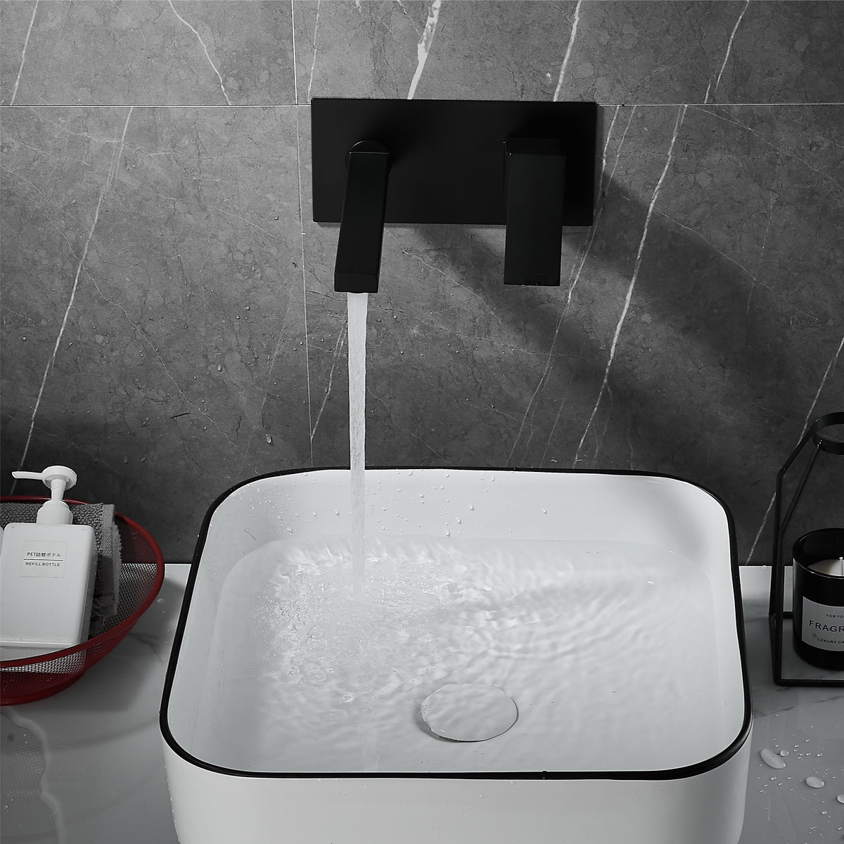 Wall Type Basin or Bath Mixer Tap AZ2151 Black