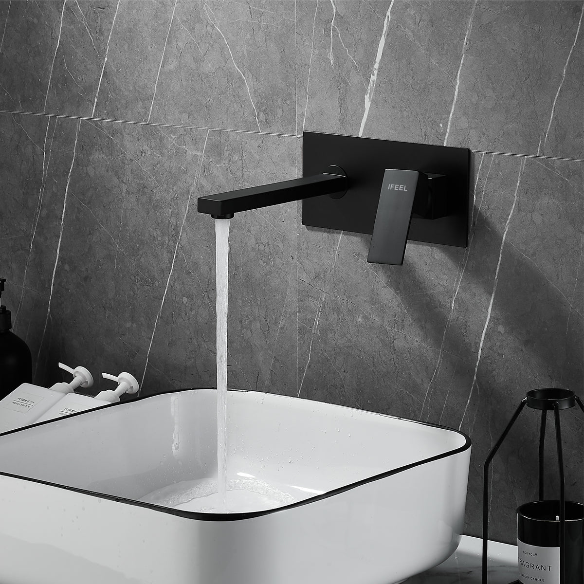 Wall Type Basin or Bath Mixer Tap AZ2151 Black