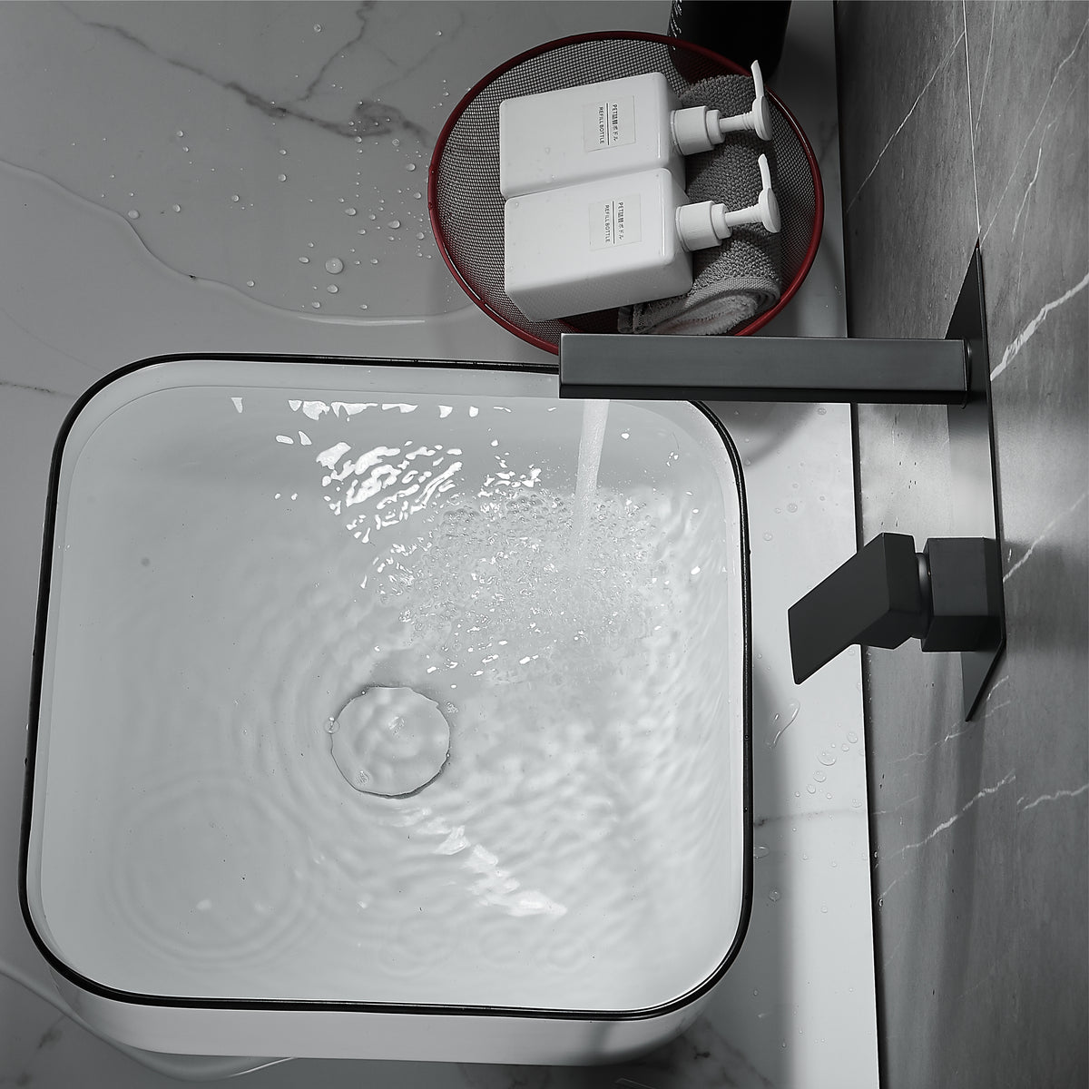 Wall Type Basin or Bath Mixer Tap AZ2151 Black