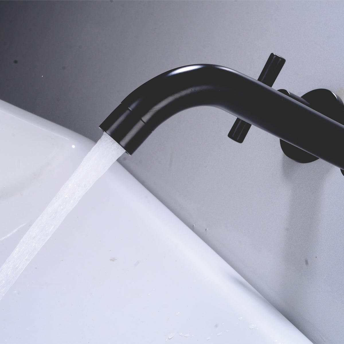 Wall Type Basin or Bath Mixer Tap AZ2153 Black