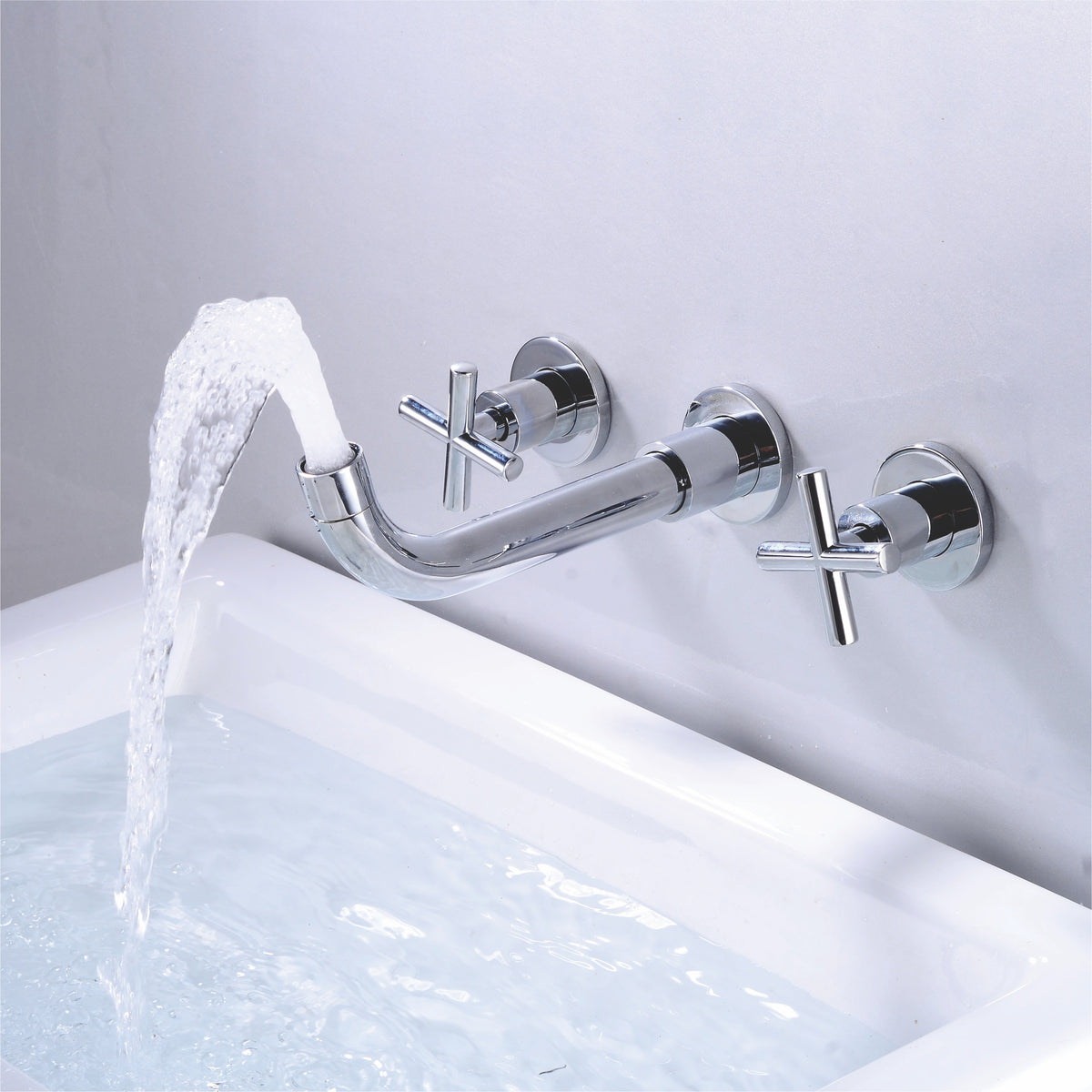 Wall Type Basin or Bath Mixer Tap AZ2153 Chrome