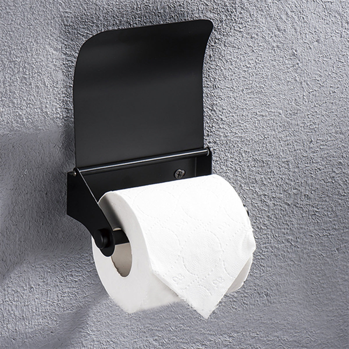 Black Stainless Steel Compartment Toilet Paper Holder