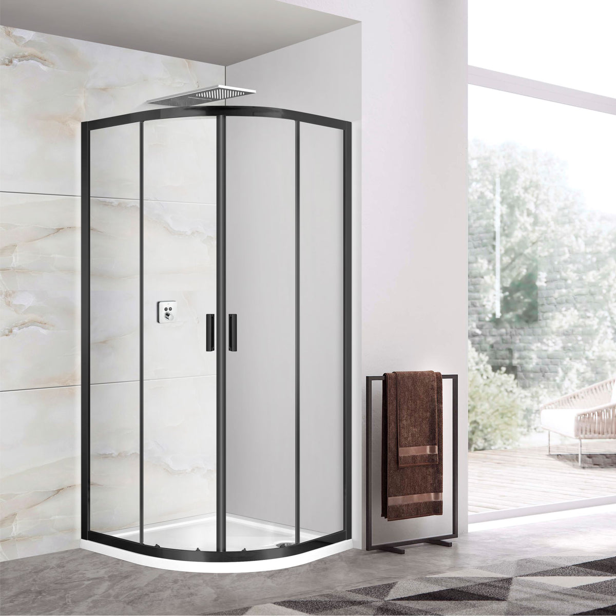 Shower Enclosur CP002B 90x90x150 Black