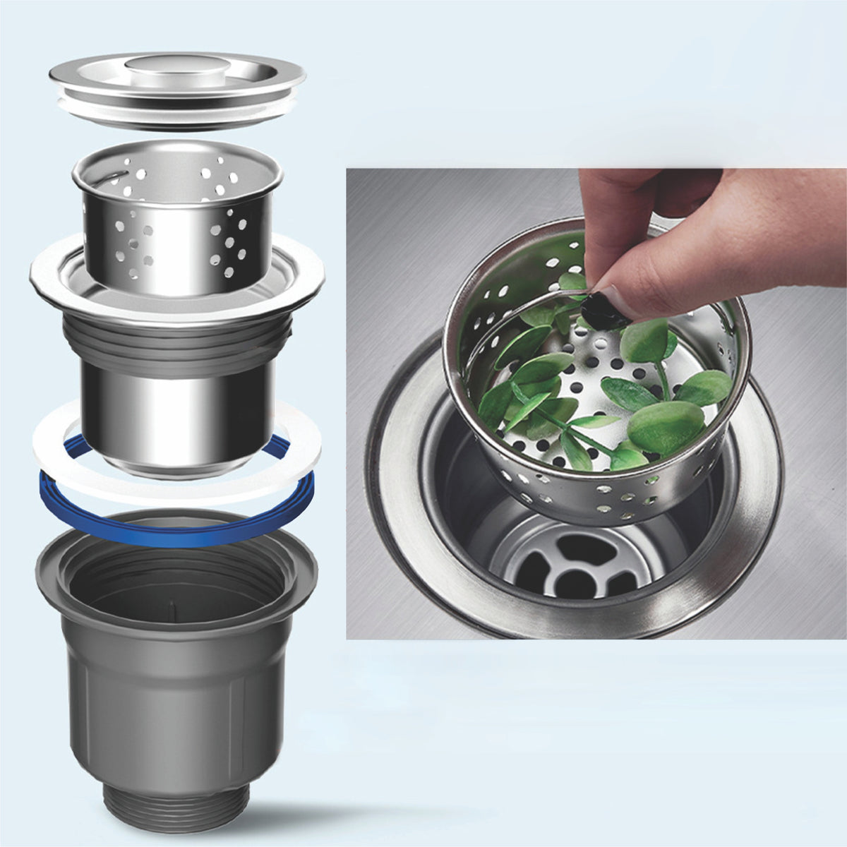 Double Bowl Kitchen Sink Plumbing Kit D59