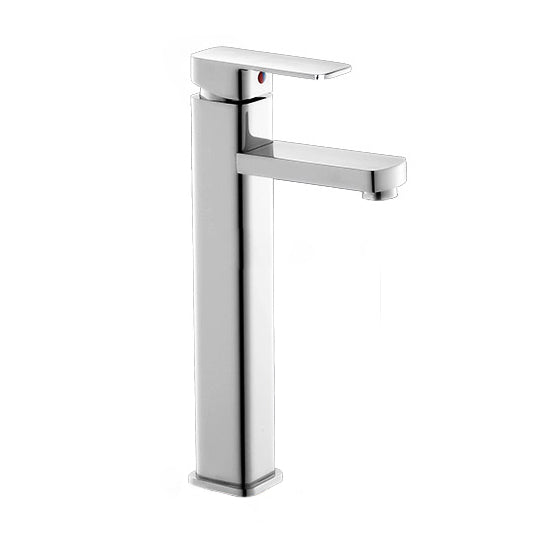 Modern Chrome Tall Square Lines Design Basin Tap