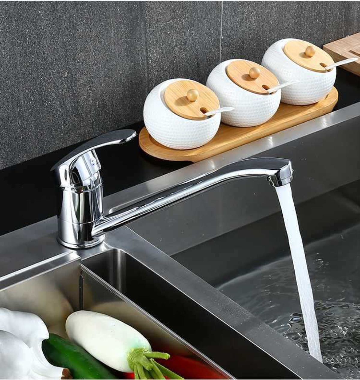 Chrome stylish modern short kitchen Sink Tap