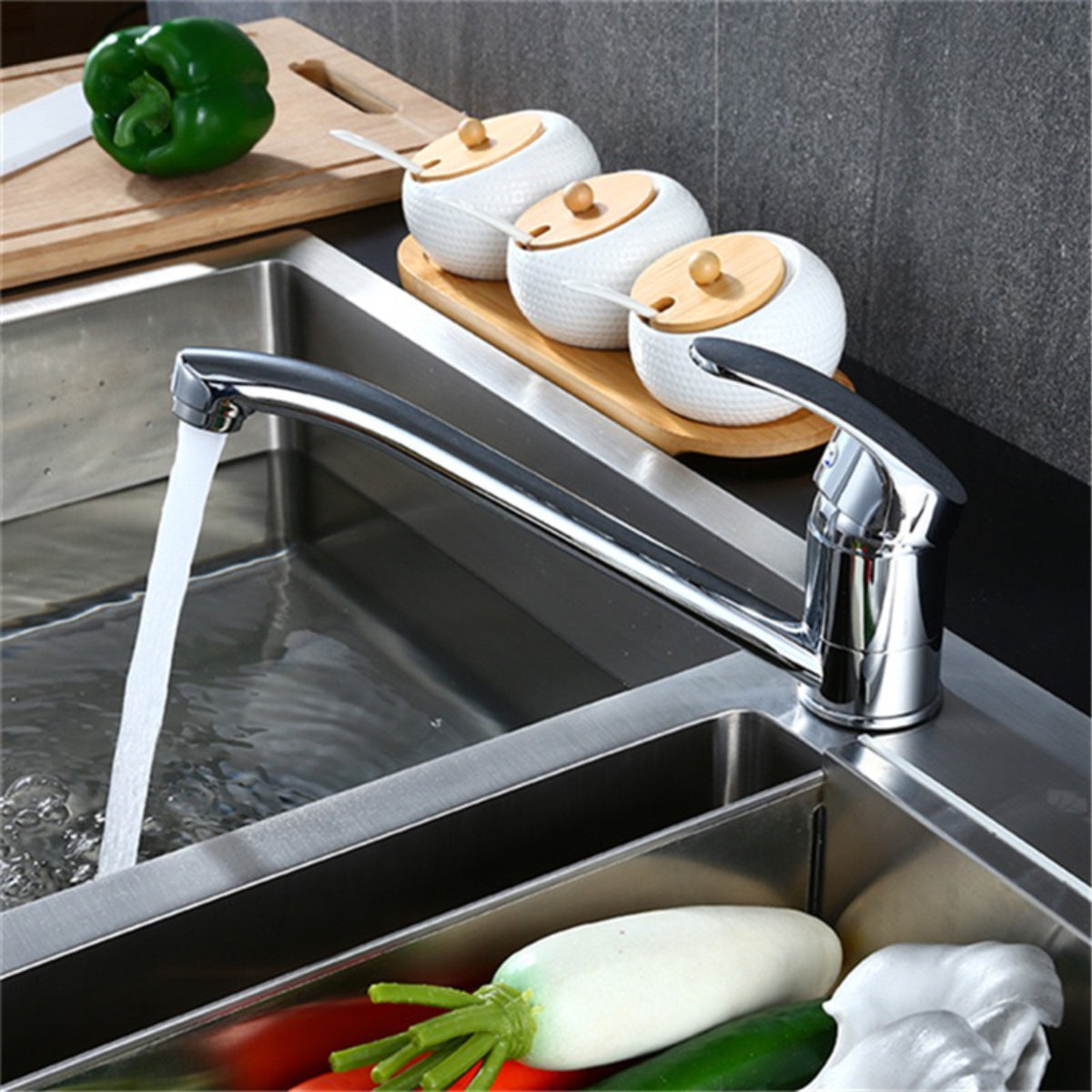 Chrome stylish modern short kitchen Sink Tap