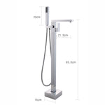 Square Freestanding Bath Mixer Taps Chrome F889C